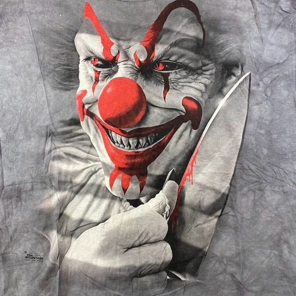 The Mountain Killer Clown Graphic Tee Thrifted Vintage Style Size 2XL - Picture 4 of 8